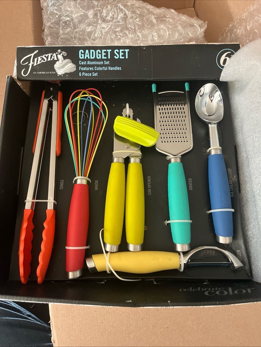 Fiesta Multi-Color Kitchen Gadget Set – Red, Yellow, Teal, Blue - Picture 4 of 5